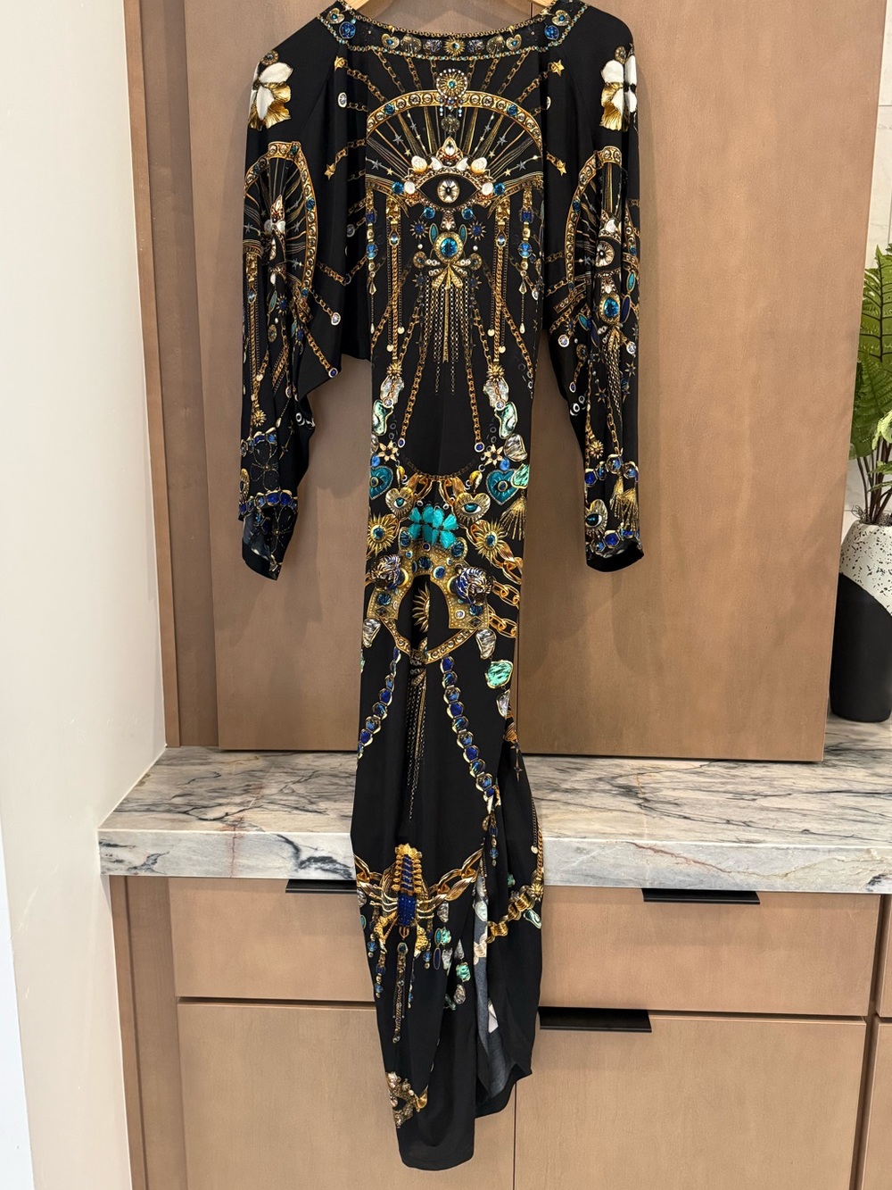 NWOT Camilla Black Long Split Front Twist Dress Amulets And Alchemy - XS - Picture 9 of 17